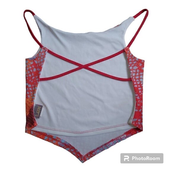 LUX Girls Paisley Bikini Open Back Polyester Blend Bathing Suit Top - Size Large - Picture 2 of 6